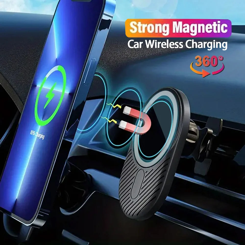 100W Fast Car Wireless Chargers Magnetic Car Air Vent Phone Holder for iPhone 16 14 15 Pro Max Samsung Macsafe Charging Station