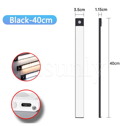 Night light LED Cabinet Light USB Rechargeable Motion Sensor Light Suitable For Kitchen Wardrobe Cabinet Lighting 30cm/40cm/50cm