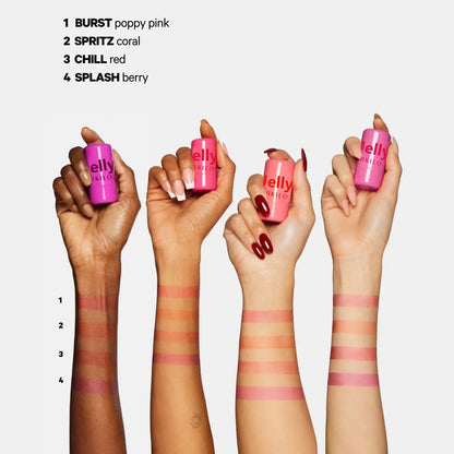 Jelly Cheek Blush Cheek Lip Tint Long Lasting Moisturized Blusher Sticker Lip Gloss 4 Colors Facial Contour Rouge Makeup