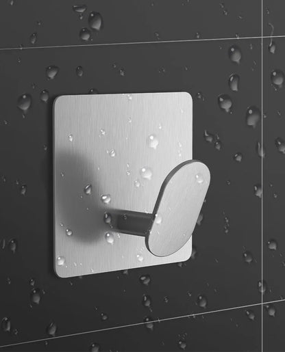 4Pcs Stainless Steel Bathroom Robe Hooks Adhesive Wall Hook Towel Holder Bathroom Kitchen Hardware Multi-Purpose Hanger Hook