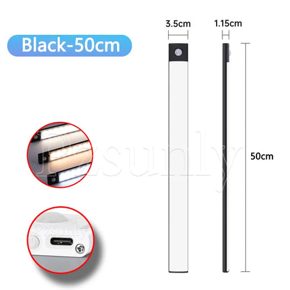 Night light LED Cabinet Light USB Rechargeable Motion Sensor Light Suitable For Kitchen Wardrobe Cabinet Lighting 30cm/40cm/50cm