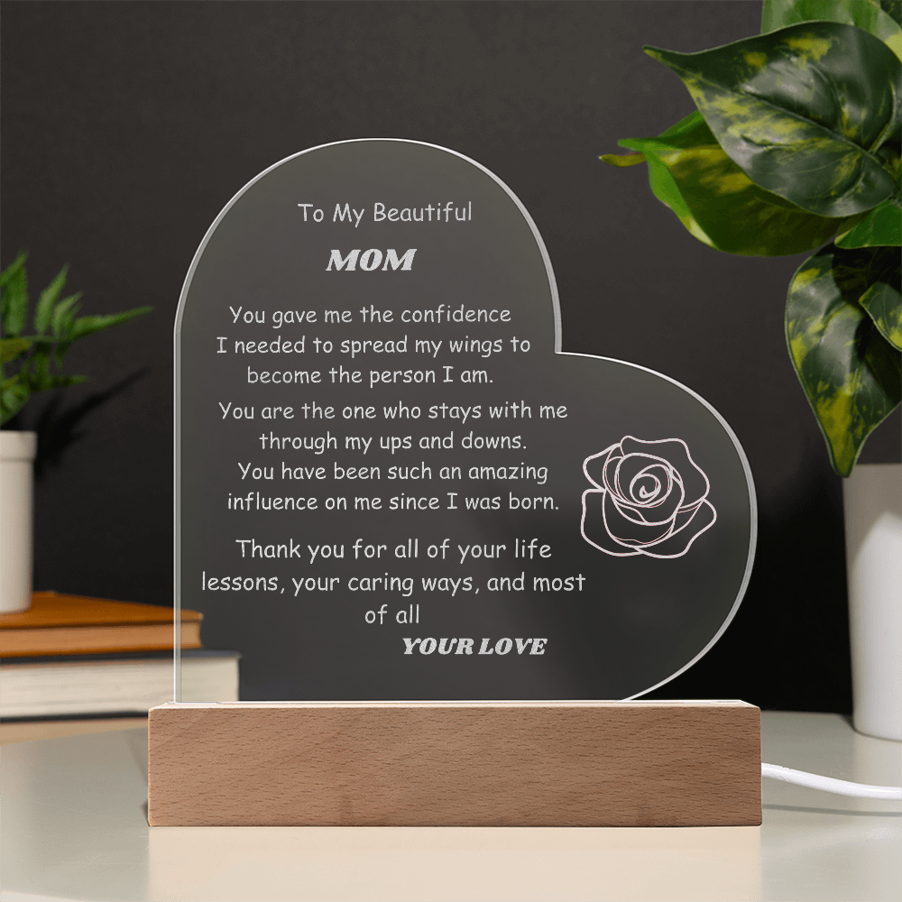 To My Beautiful Mom red rose