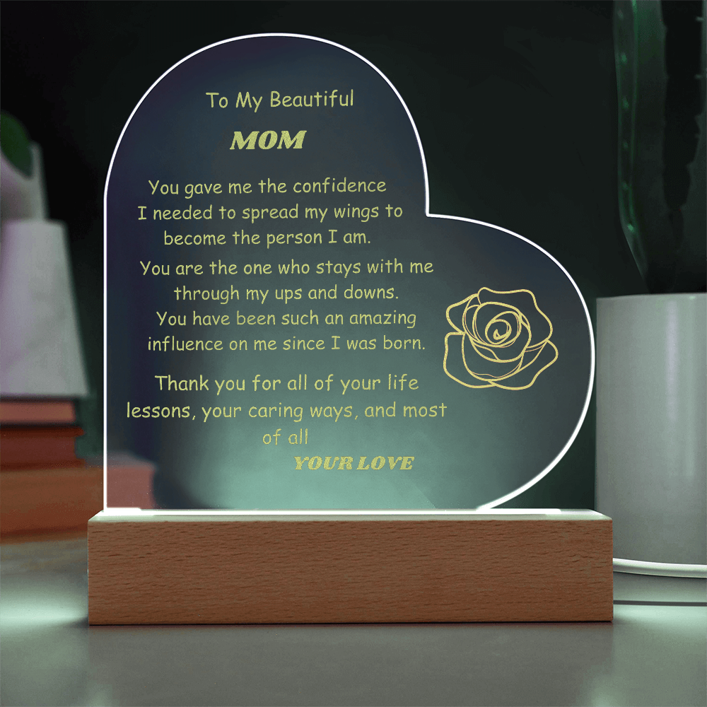 To My Beautiful Mom red rose