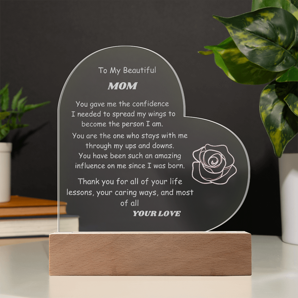 To My Beautiful Mom red rose