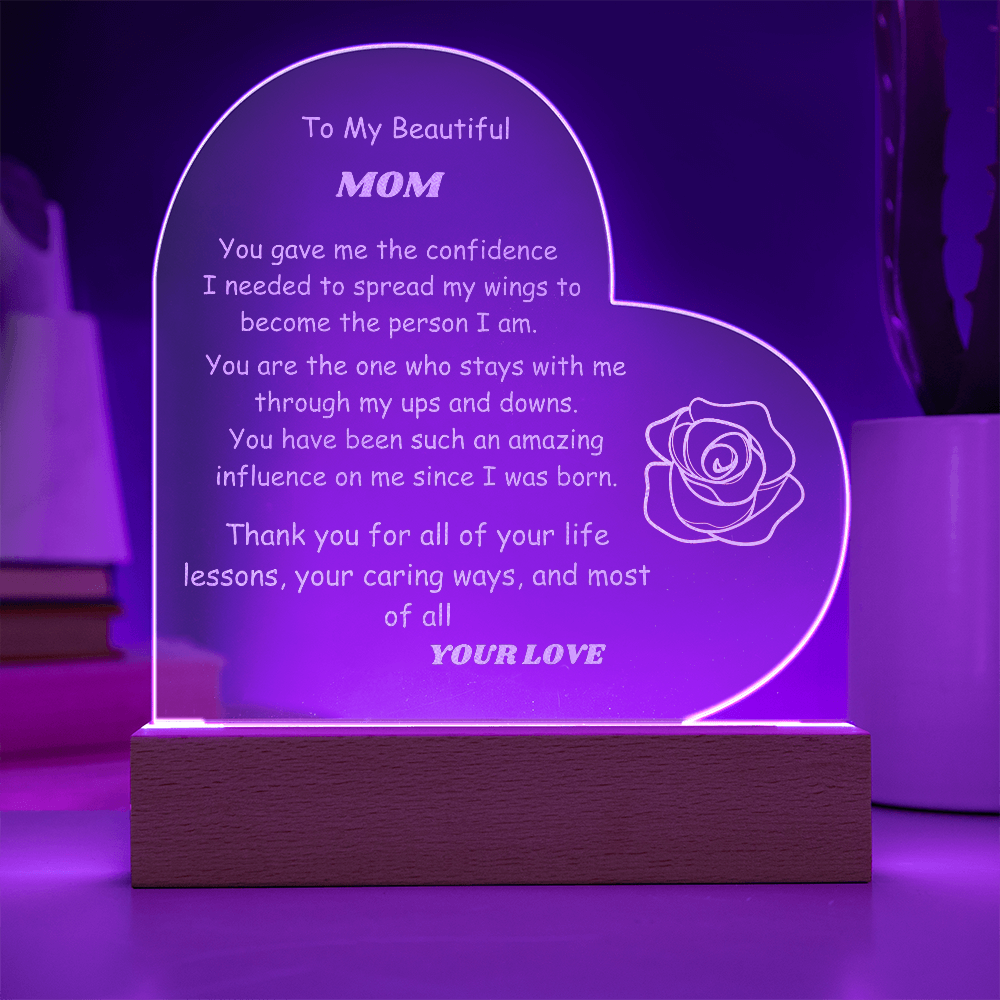 To My Beautiful Mom red rose